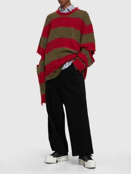Doublet: Striped oversized alpaca blend sweater - men_1 | Luisa Via Roma