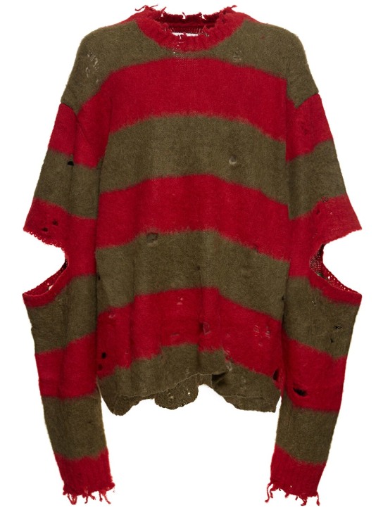 Doublet: Striped oversized alpaca blend sweater - men_0 | Luisa Via Roma
