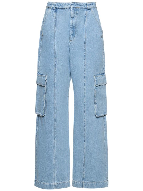 Axel Arigato: Patch denim cargo jeans - Light Blue - women_0 | Luisa Via Roma