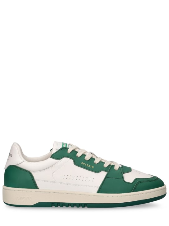 Axel Arigato: Dice Low leather sneakers - White/Green - men_0 | Luisa Via Roma