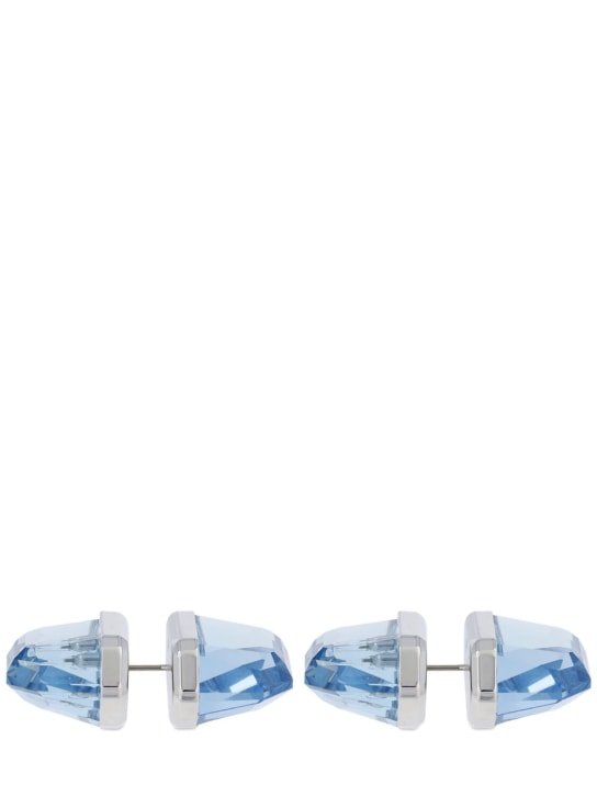 SWAROVSKI: Lucent piercing Swarovski earrings - Blue/Silver - men_1 | Luisa Via Roma