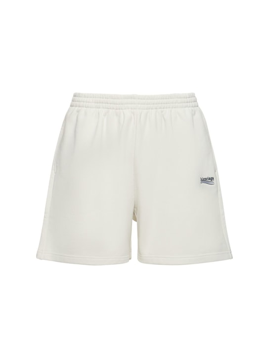 Balenciaga: Shorts de algodón - Blanco Sucio - men_0 | Luisa Via Roma