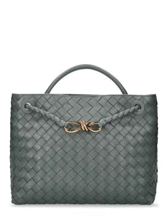 Bottega Veneta: Medium Andiamo leather top handle bag - Slate - women_0 | Luisa Via Roma