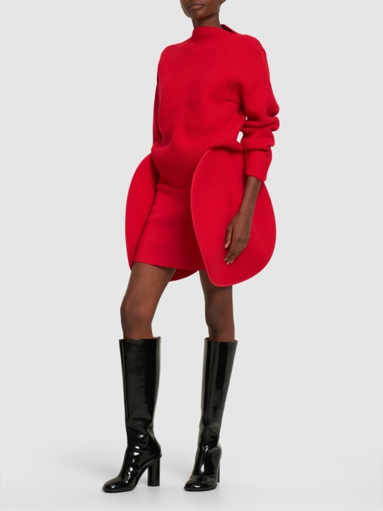 Victoria Beckham: Circle Panel mini Skirt - Red - women_1 | Luisa Via Roma