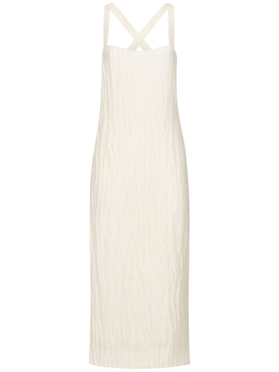 Khaite: Fabia viscose & silk midi dress - Weiß - women_0 | Luisa Via Roma