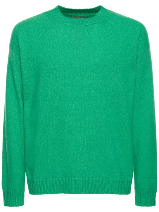 Laneus: Suéter con cuello redondo - Verde - men_0 | Luisa Via Roma