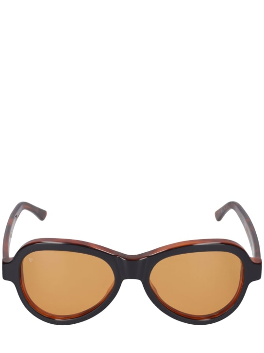 Sestini: Otto mask acetate sunglasses - Black/Rust - men_0 | Luisa Via Roma