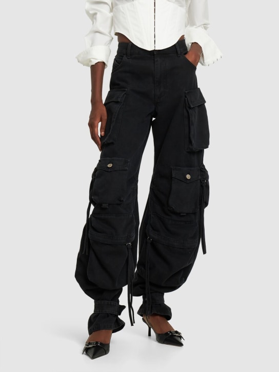 Blumarine: 55mm Jeanne leather slingbacks - Siyah - women_1 | Luisa Via Roma