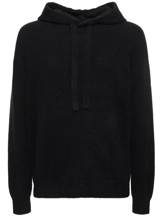 Laneus: Soft cashmere blend hoodie - Siyah - men_0 | Luisa Via Roma