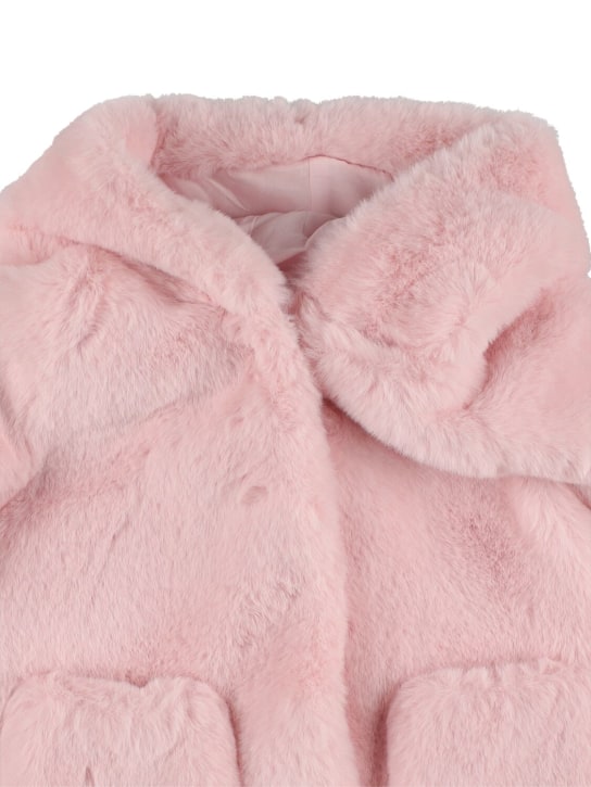 Monnalisa: Faux fur coat - Pink - kids-girls_1 | Luisa Via Roma