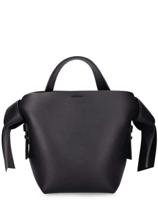 Acne Studios: Mini Musubi leather top handle bag - Black - women_0 | Luisa Via Roma