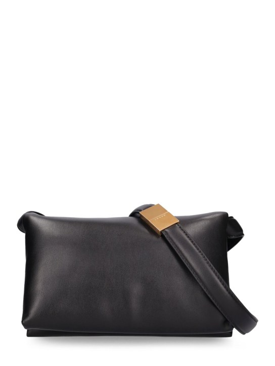 Marni: Small Prisma leather bag - Siyah - women_0 | Luisa Via Roma