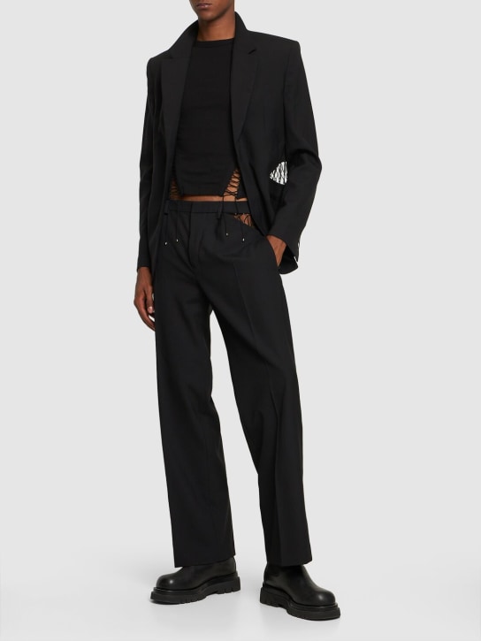 Dion Lee: Picot ウールブレザー - ブラック - men_1 | Luisa Via Roma