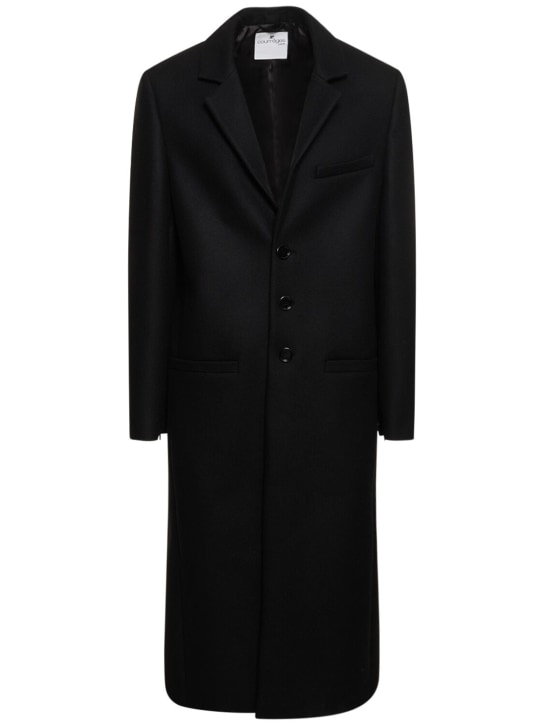 Courreges: Wool blend tailored coat - Siyah - men_0 | Luisa Via Roma