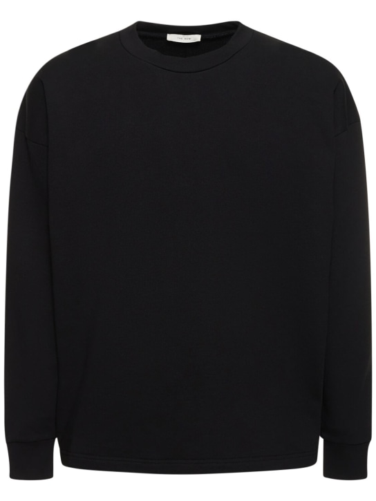The Row: Ezan cotton crewneck sweatshirt - Black - men_0 | Luisa Via Roma