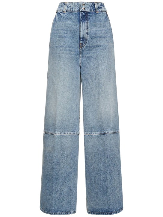Khaite: Isla wide cotton denim jeans - Mavi - women_0 | Luisa Via Roma