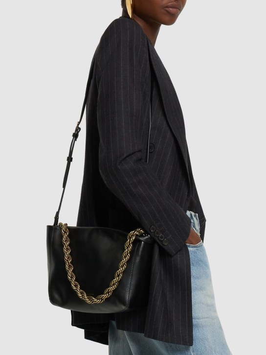 Leather shoulder bag w/chain - Dries Van Noten - Women | Luisaviaroma