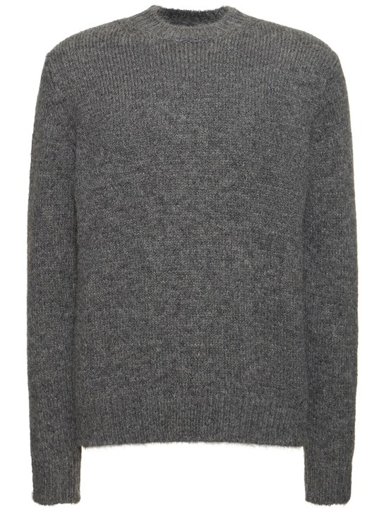 Jil Sander: Alpaca blend bouclé sweater - Pebble - men_0 | Luisa Via Roma