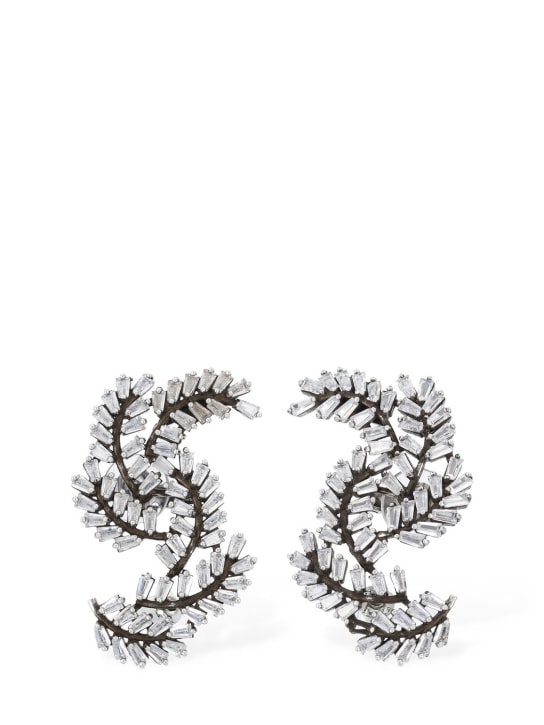 Isabel Marant: Boucles d'oreilles en verre - Argent/Cristal - women_0 | Luisa Via Roma