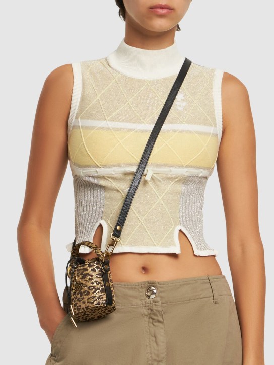 Vivienne Westwood: Mini Daisy leo printed top handle bag - Kahverengi - women_1 | Luisa Via Roma