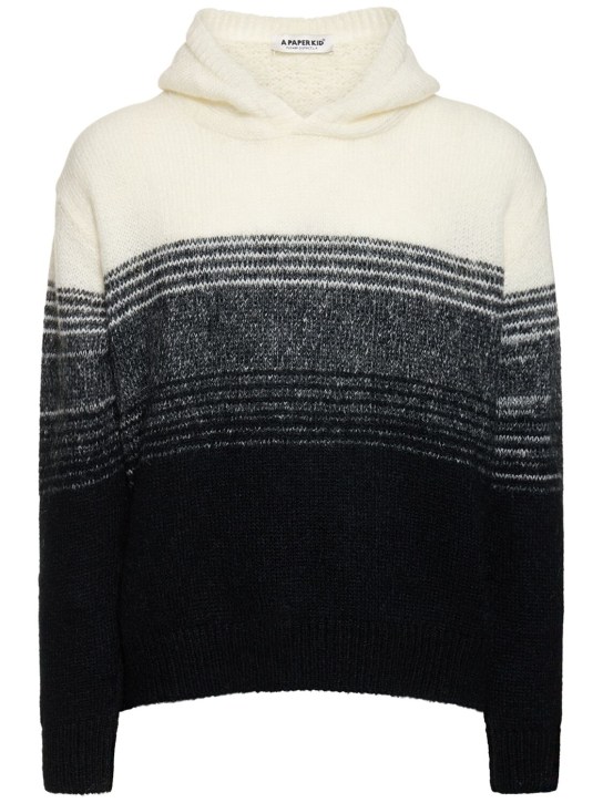 Unisex 2-tone mohair blend knit sweater - A Paper Kid - Men