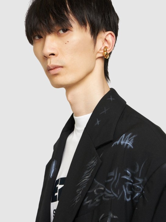 Balenciaga: Mega brass ear cuff - Gold - men_2 | Luisa Via Roma