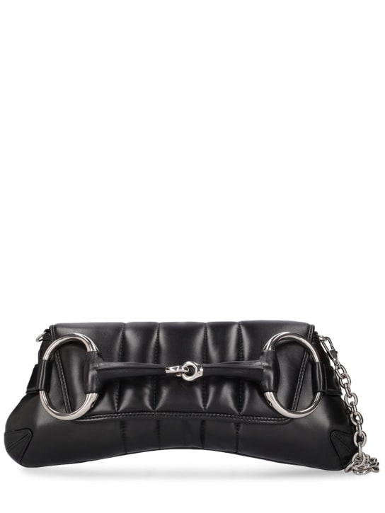 Gucci: Medium Gucci Horsebit Chain leather bag - Black - women_0 | Luisa Via Roma