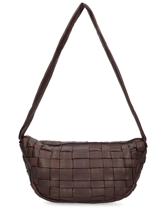 St. Agni: Crescent leather shoulder bag - Dark Brown - women_0 | Luisa Via Roma