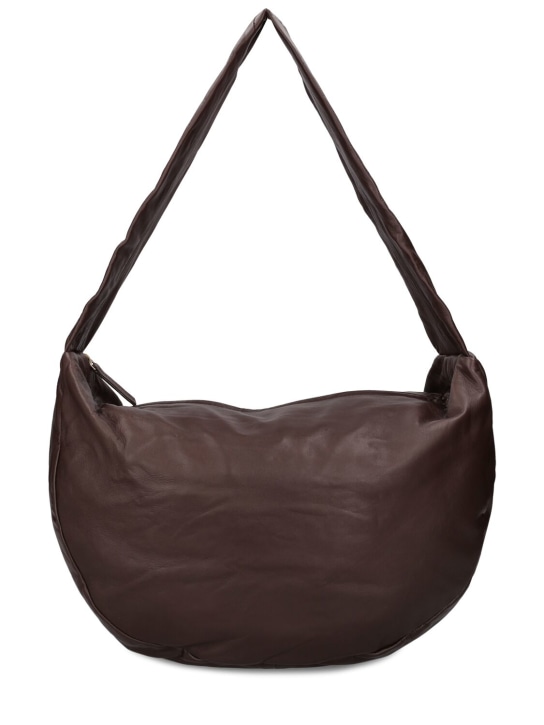 St. Agni: Large Crescent soft leather bag - Brown - women_0 | Luisa Via Roma