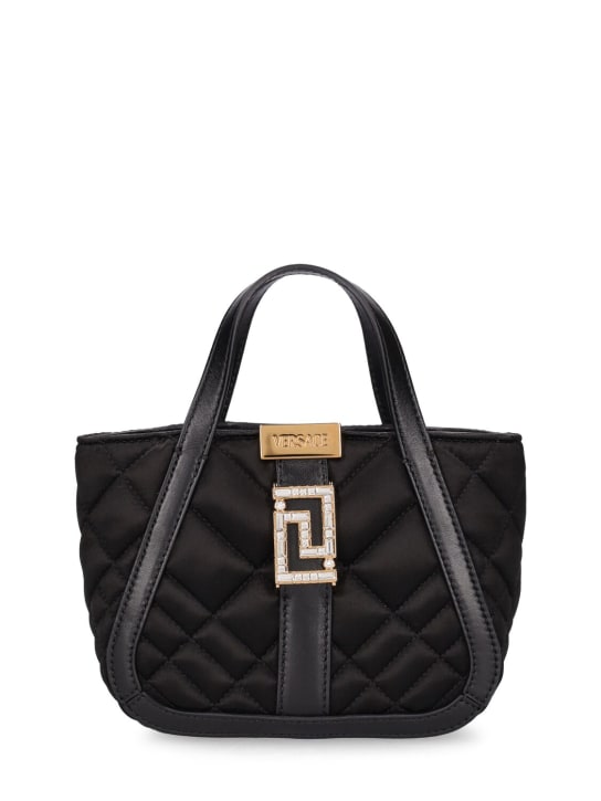 Versace: Mini viscose & silk tote bag - Black - women_0 | Luisa Via Roma