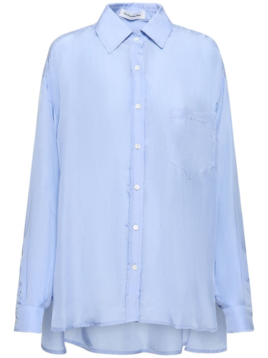 The Frankie Shop: Camisa de cupro - Azul - women_0 | Luisa Via Roma
