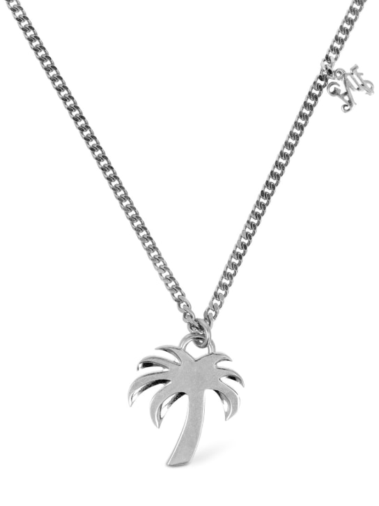 Palm Angels: Palm charm necklace - Silver - women_0 | Luisa Via Roma