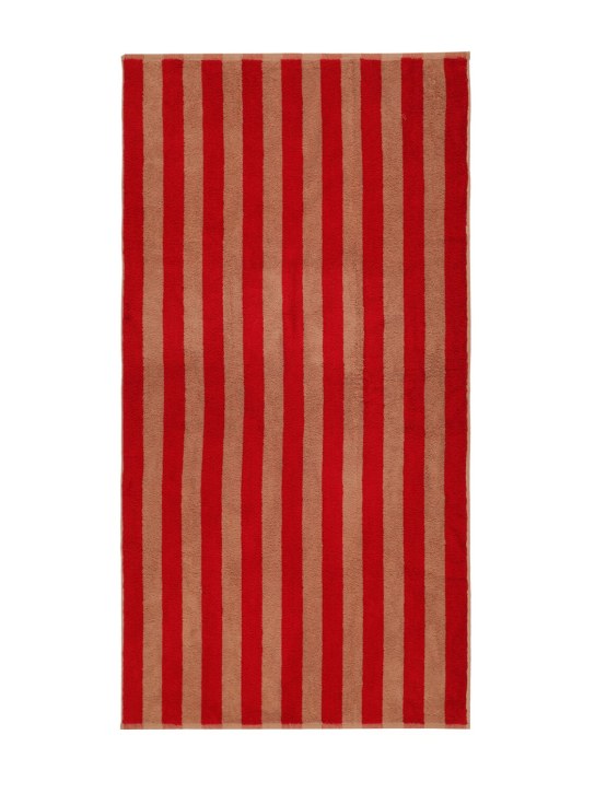 Dusen Dusen: Desert Stripe cotton bath towel - Red - ecraft_0 | Luisa Via Roma