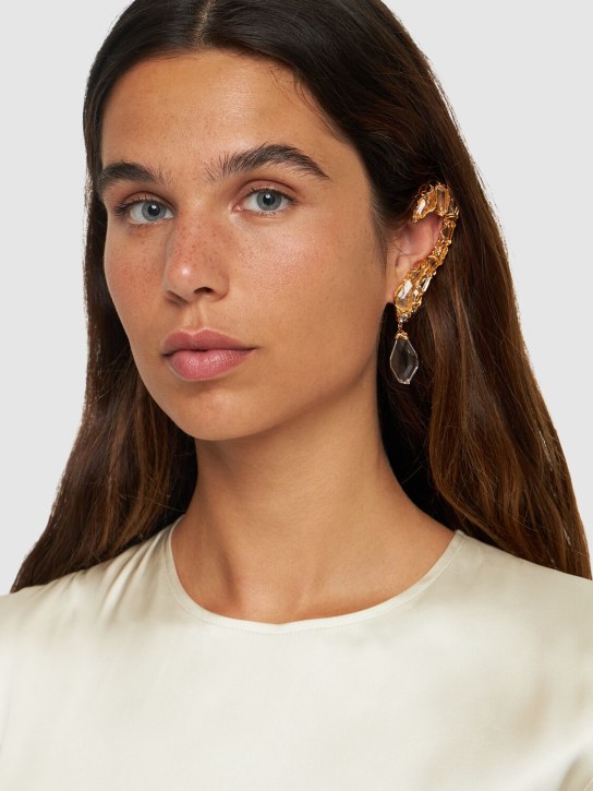 Zimmermann: Crystal & quartz ear cuff - Gold/Klar - women_1 | Luisa Via Roma