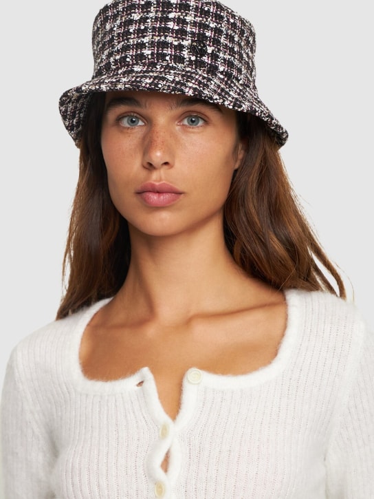 Maison Michel: Axel Vichy tweed hat - Çok Renkli - women_1 | Luisa Via Roma