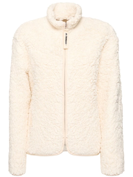 Jil Sander: Zipped cotton jacket - Fil dişi rengi - women_0 | Luisa Via Roma