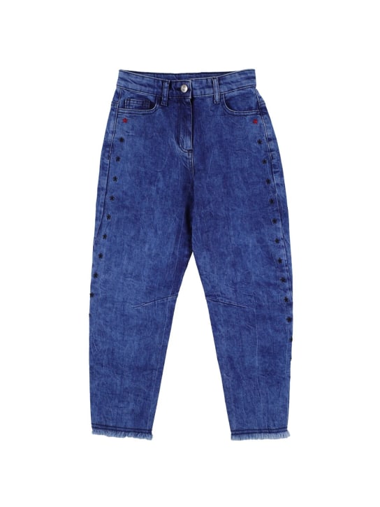 Monnalisa: Jeans de denim de algodón stretch - Denim - kids-girls_0 | Luisa Via Roma