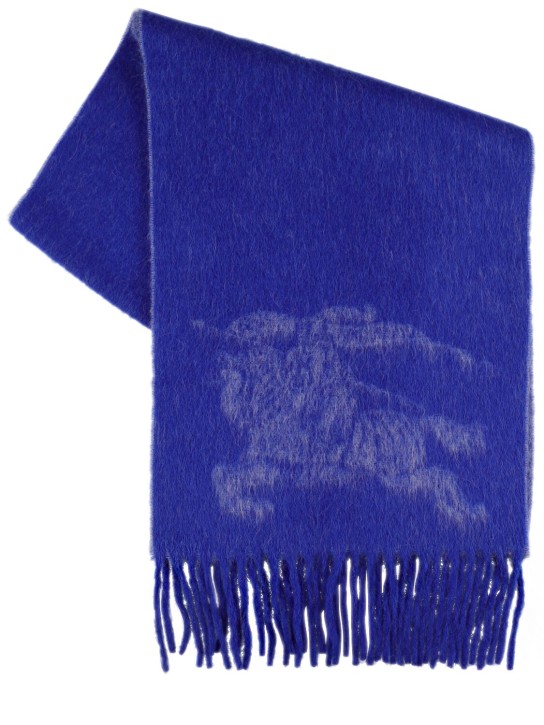 Burberry: Logo knit felted scarf - Knight - women_0 | Luisa Via Roma