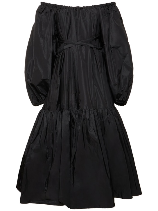 Patou: Faille off-the-shoulder midi dress - Black - women_0 | Luisa Via Roma