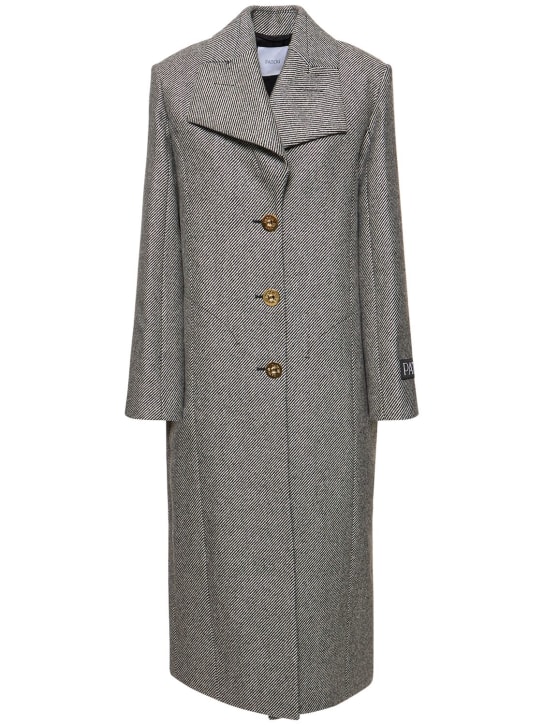 Patou: Manteau long en laine à boutonnage simple - Gris - women_0 | Luisa Via Roma