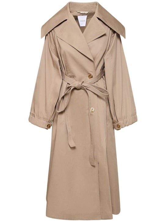 Patou: Trench-coat en coton avec ceinture - Beige - women_0 | Luisa Via Roma