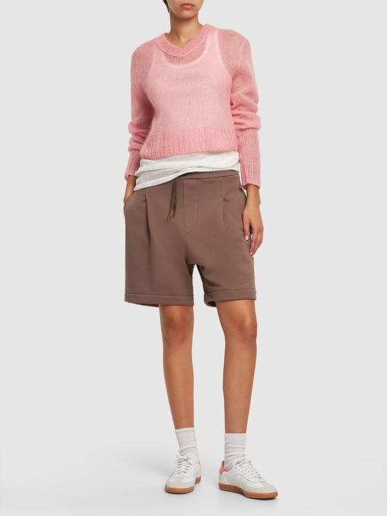 A Paper Kid: Unisex cotton sweat shorts - women_1 | Luisa Via Roma