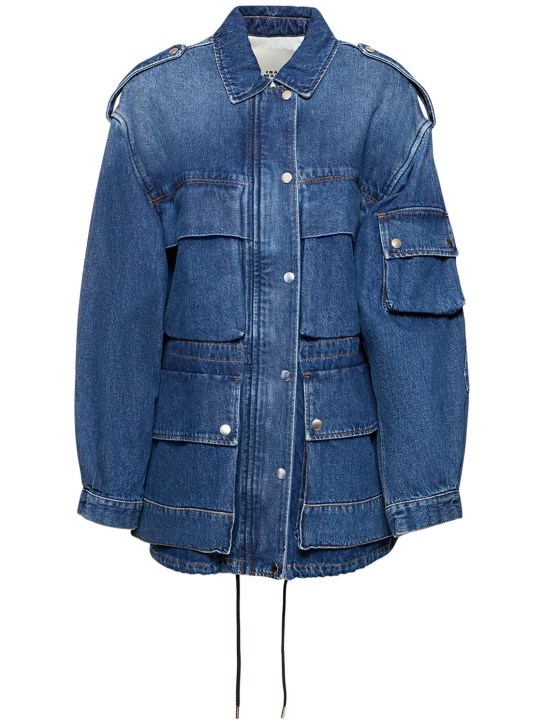 Isabel Marant: Elize cotton jacket w/ patch pockets - Blau - women_0 | Luisa Via Roma