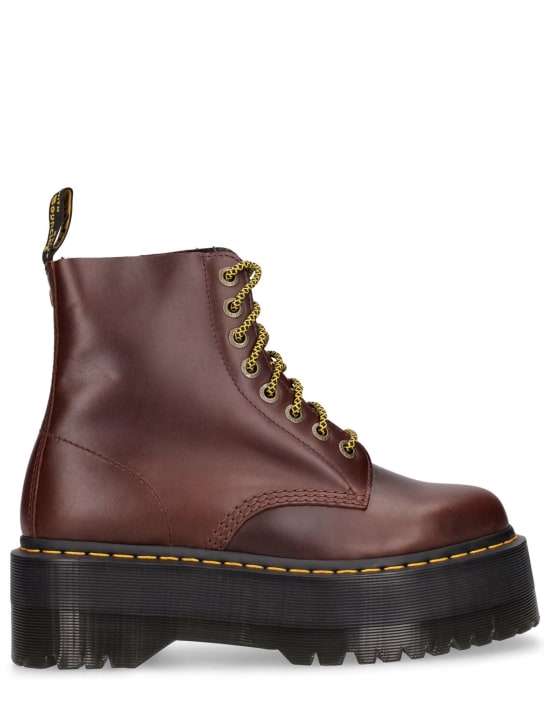 Dr.Martens: 60mm 1460 Pascal Max leather boots - Kahverengi - women_0 | Luisa Via Roma
