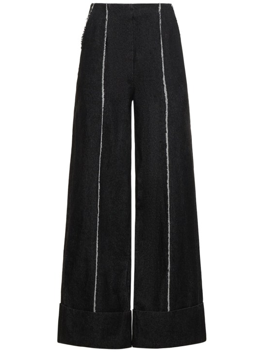Cannari Concept: Pantalon en denim de coton brut Shelby - Bleu - women_0 | Luisa Via Roma
