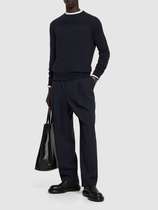 Light cotton crewneck sweater - Thumbnail 2