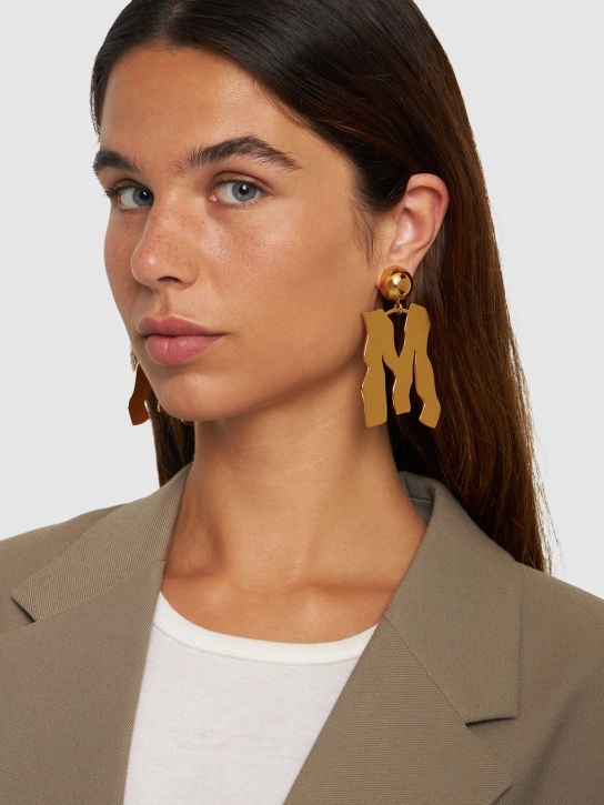 Moschino: M lettering clip-on earrings - women_1 | Luisa Via Roma