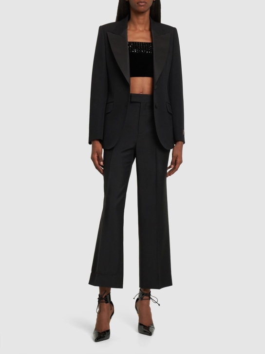 Gucci: Wool tuxedo jacket - Black - women_1 | Luisa Via Roma