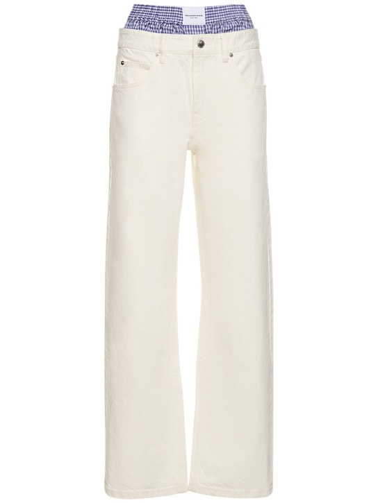 Alexander Wang: 16cm Jeans aus Baumwolldenim - Weiß - women_0 | Luisa Via Roma