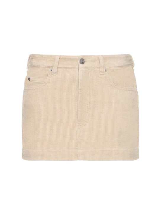 Marant Etoile: Minifalda de lino de algodón - Beige - women_0 | Luisa Via Roma